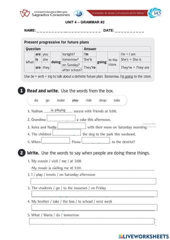 Present Progressive Future