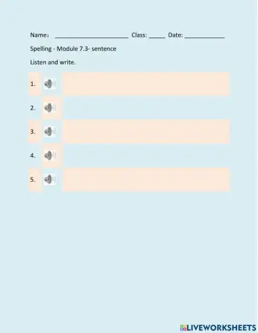 Spelling - Module 7.3- sentence