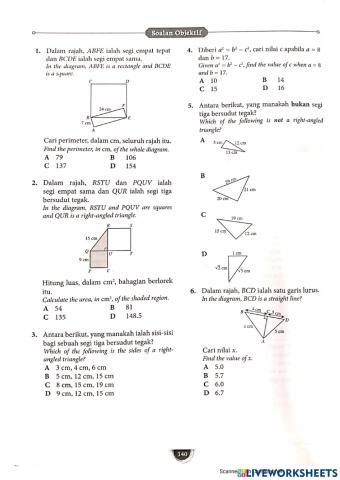 13.1 The Pythagoras Theorem