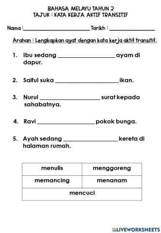 Kata kerja aktif transitif