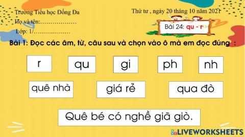 Bài tập  qu - r