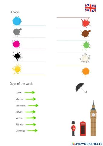 Colors and days of the week