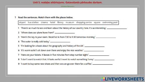 Getting ready for unit 5 test(Solutions elementary)
