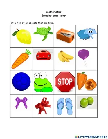 Grouping by the colour blue