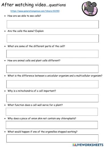 Living things: cells