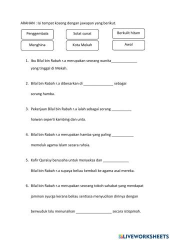 Latar belakang Bilal bin Rabah r.a