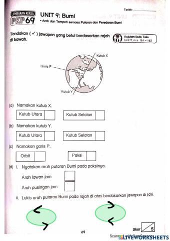 Arah dan Tempoh semasa putaran dan peredaran bumi