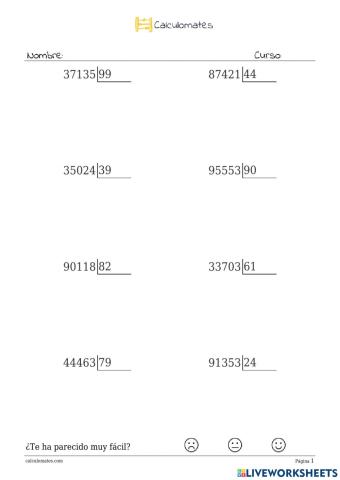 Divisiones dos cifras