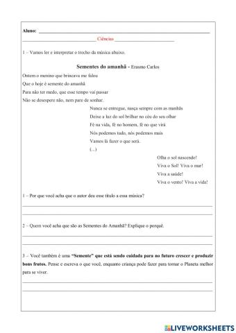 Crianças: Sementes do amanhã