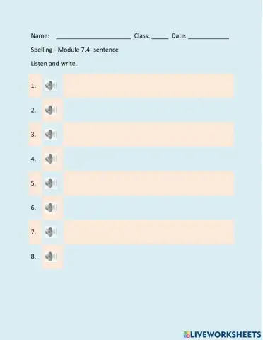 Spelling - Module 7.4- sentence