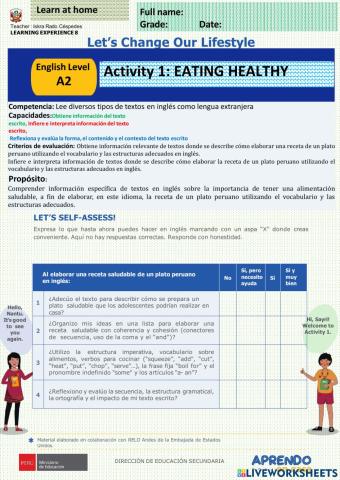 Let-s change Our LifeStyle -week 32 Activity 1: Eating healthy irc