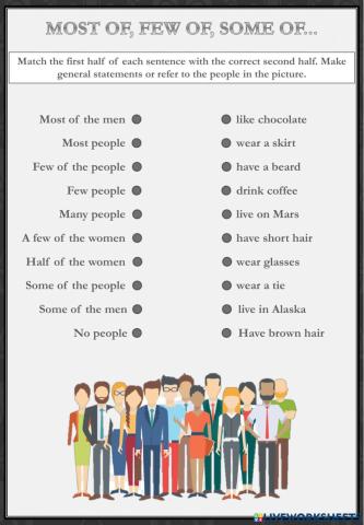 Most of, a few of, some of...