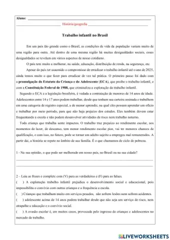 Trabalho Infantil no Brasil