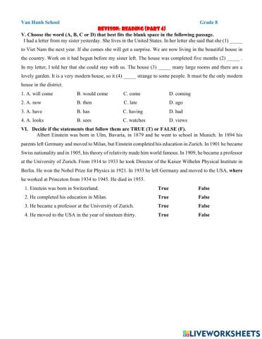 Revision-grade 8-reading