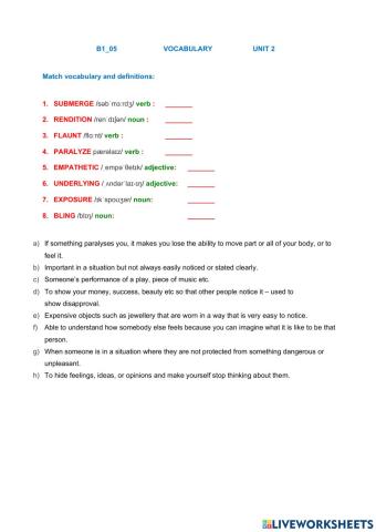 Unit 2 key4  vocabulary