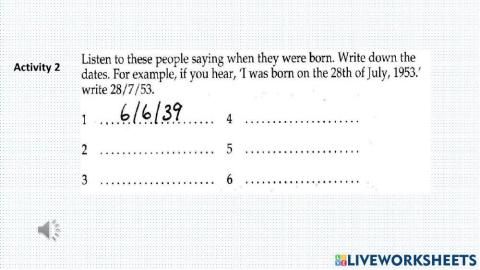 Listen to date of birth