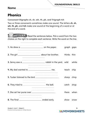 Consonant Digraphs and Trigraphs