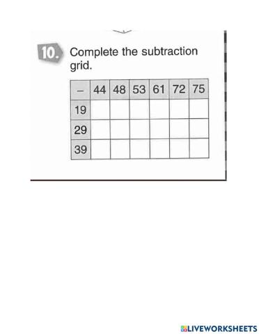 Subtraction grid