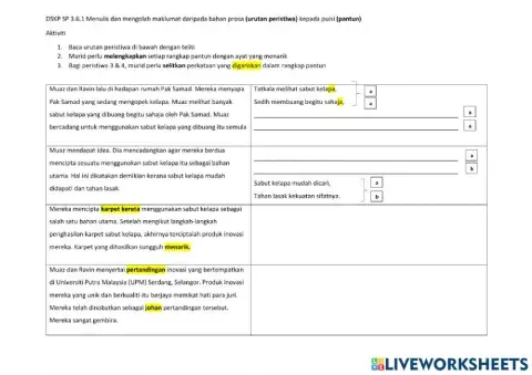 3.6.1 urutan peristiwa - pantun