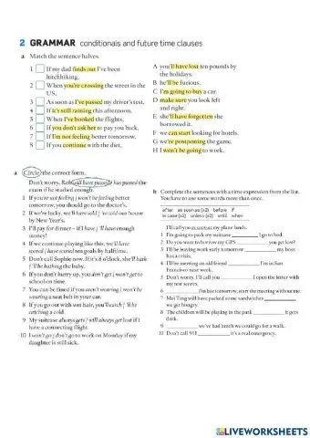 Zero and First Conditionals & Future Time clauses