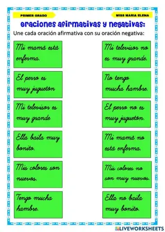 Oraciones afirmativas y negativas