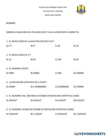 Potencias y leyes de los exponentes
