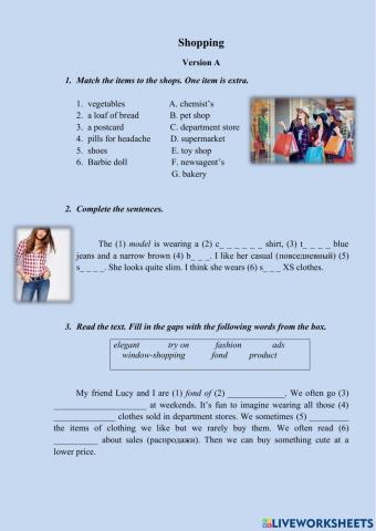 Forn 7 Unit 2 Version A Clothes