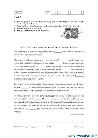 Emelt szintű érettségi - PBJ payment for parking tickets