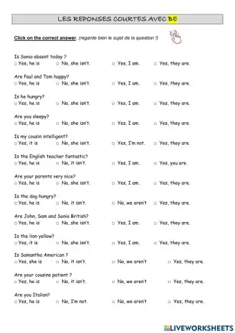 Short answers with BE