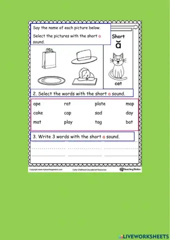 Short vowel a