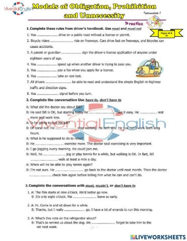 Modals of obligation-prohibition-unnecessesity