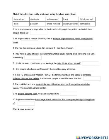 B2 Adjectives to describe people