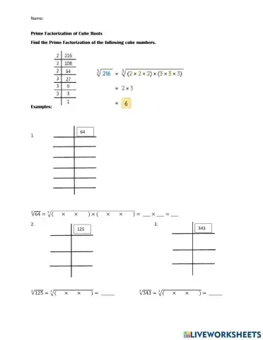 Prime Factorization of Cube Roots