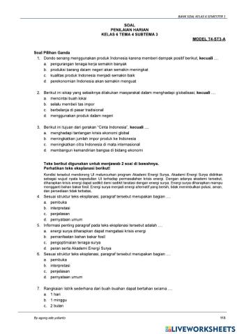 Latihan soal tema 4 subtema 3
