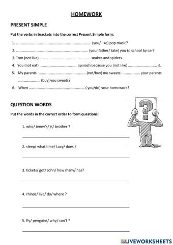 Present Simple and Question words