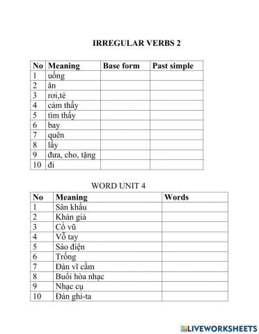 Check word unit 4 FF5 + IR-Verbs 2