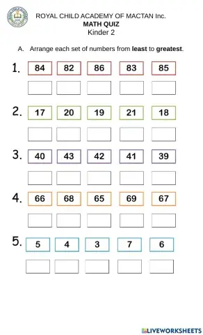 Order of numbers