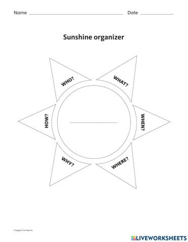 Sunshine Graphic Organizer