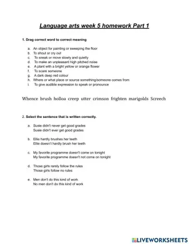 Langauge Arts week 5 HW