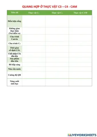 Quang hợp ở TV C3-C4-CAM