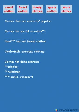 Clothing styles