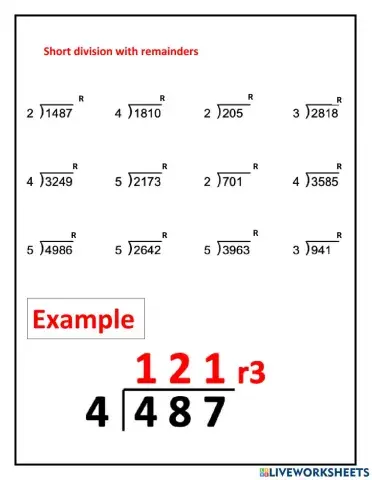 Division with remainders