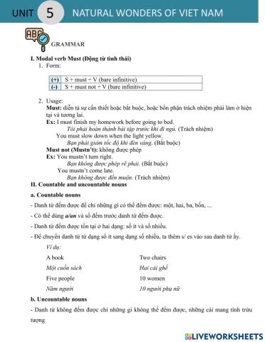 G6 Global Success - U5 - Grammar