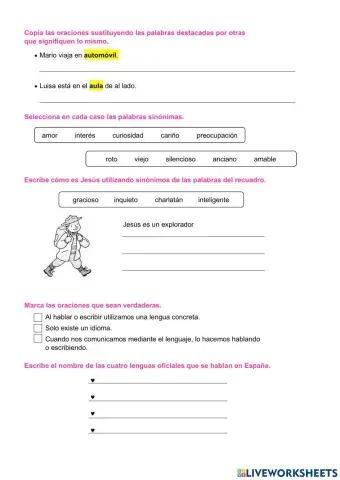 Repaso lengua tema 1