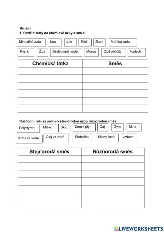 Chemické látky a směsi