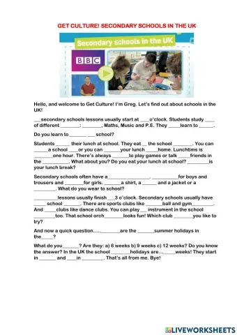 Secondary schools in the UK