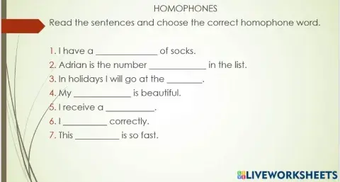Homophones