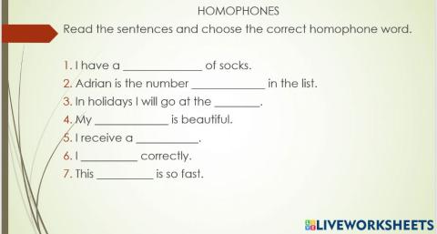 Homophones