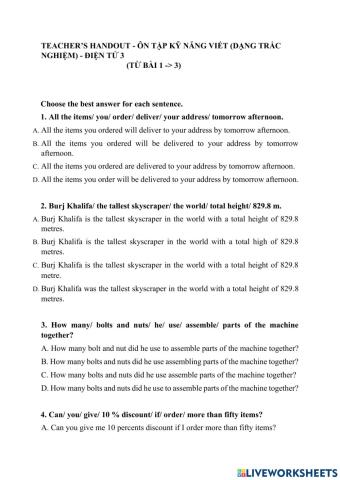 Writing - unit 123- teacher's handout-dt3