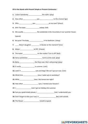 Present Simle - Present Continuous (6)